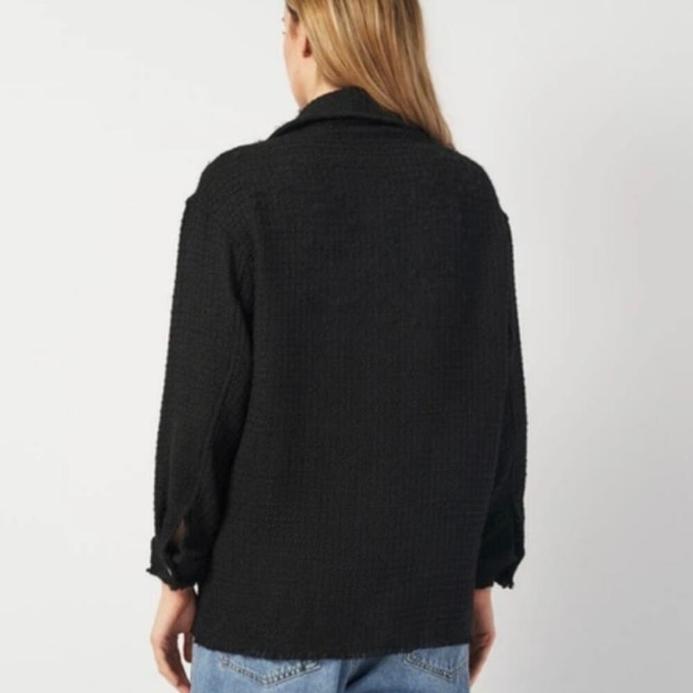 Zara Boulcé Tweed Black Classic Shacket Size XS NWT Old Money Corpcore Workwear - Picture 4 of 9